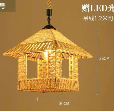 Đèn Thả khung sắt hình NGÔI NHÀ, loại có QUẤN THỪNG