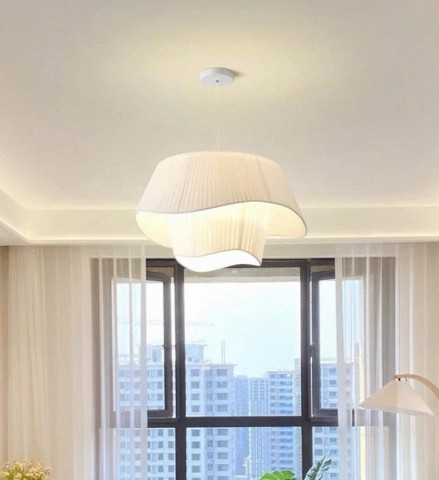 Đèn Thả khung sắt, chao vải hình CON THUYỀN - D500