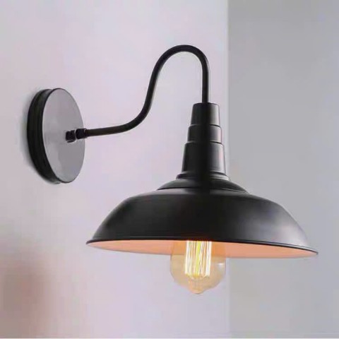 Đèn gắn tường chao đui hoa văn con tiện, cạnh vát chéo -  D260, cần cong