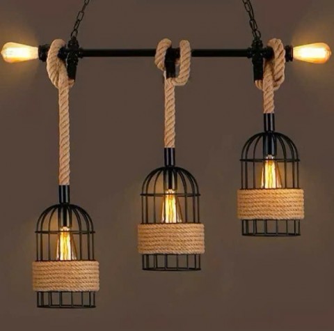 Bộ thả 3 đèn hình LỒNG CHIM QUẤN THỪNG