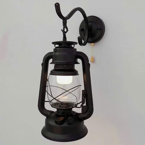 Đèn gắn tường MĂNG XÔNG màu sơn đen