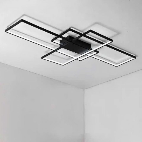 Đèn ốp trần kiểu ZÍC ZẮC, KT: 3M, có điều khiển, màu đen