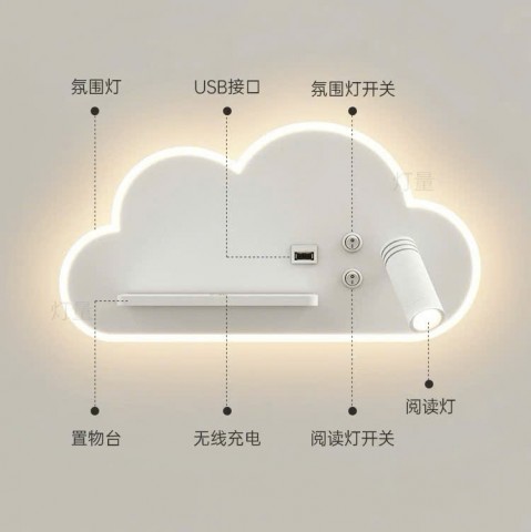 Đèn đọc sách chiếu điểm, có chức năng sạc điện thoại không dây