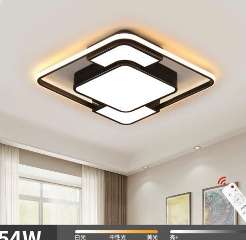 Đèn ốp trần kiểu 3 HÌNH VUÔNG LỒNG NHAU. 3M, có điểu khiển
