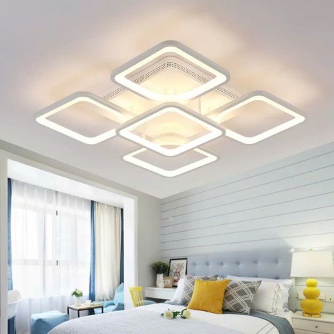 Bộ đèn mâm mica D830, tay đèn HÌNH VUÔNG, 3 chế độ màu, điều khiển từ xa có chức năng DIMER