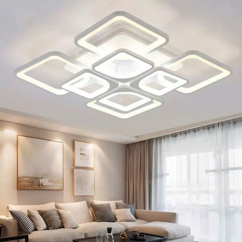 Bộ đèn mâm mica D830, tay đèn HÌNH VUÔNG, 3 chế độ màu, điều khiển từ xa có chức năng DIMER
