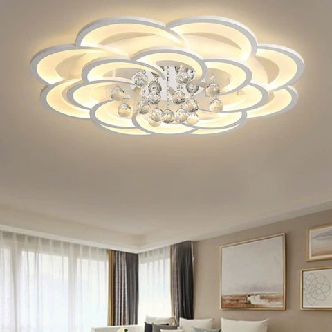 Bộ đèn mâm mica D800, tay đèn hình SỐ 3 KHÉP KÍN, 3 chế độ màu, điều khiển từ xa có chức năng DIMER