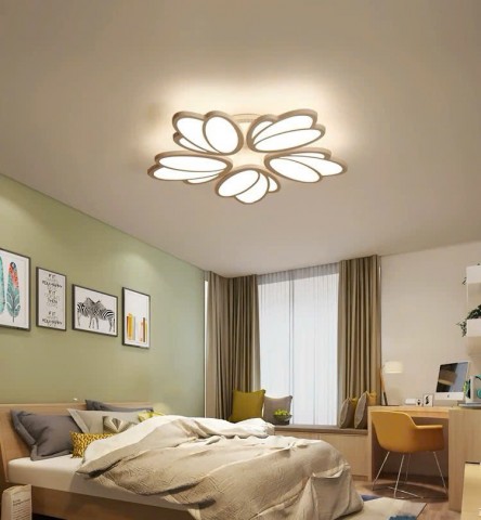 Bộ đèn mâm mica D600, tay đèn hình HOA HỒNG, 3 chế độ màu, điều khiển từ xa có chức năng DIMER