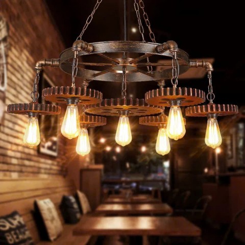 Đèn thả trần kiểu BÁNH RĂNG - loại 7 bóng