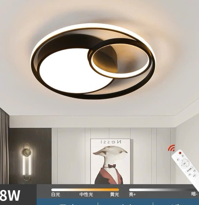 Đèn ốp trần kiểu 2 VÒNG TRÒN LỒNG NHAU. 3M, có điều khiển