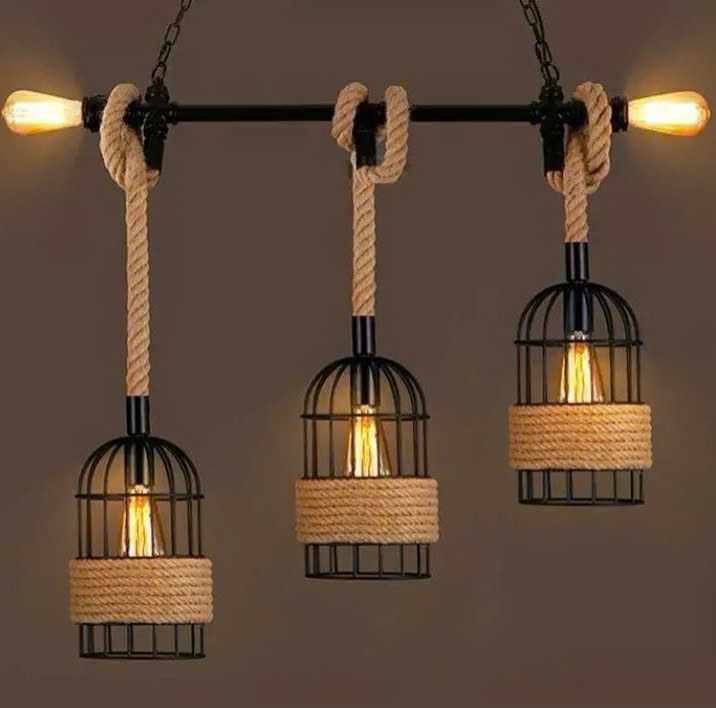 Bộ thả 3 đèn hình LỒNG CHIM QUẤN THỪNG